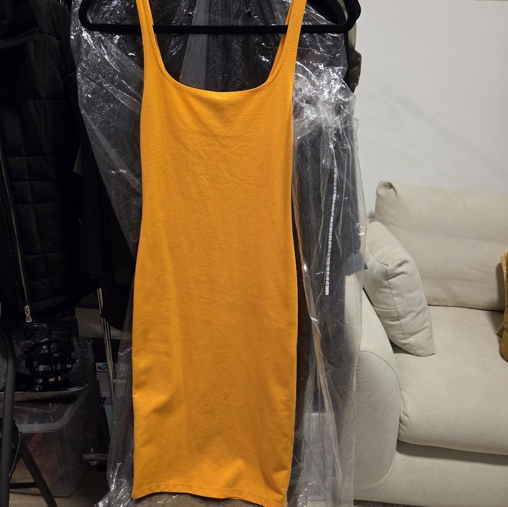 Vibrant Orange Sleeveless Dress
